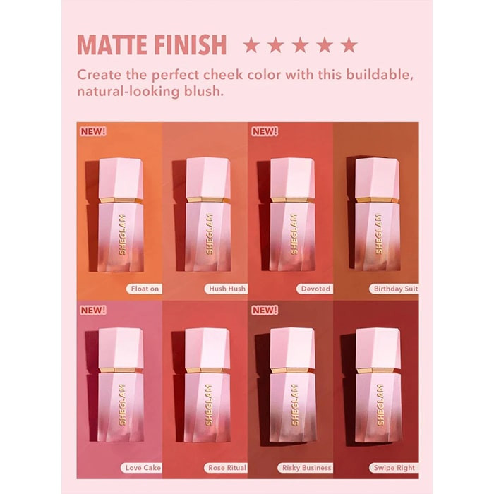 رژگونه مایع مات شیگلم hush hush