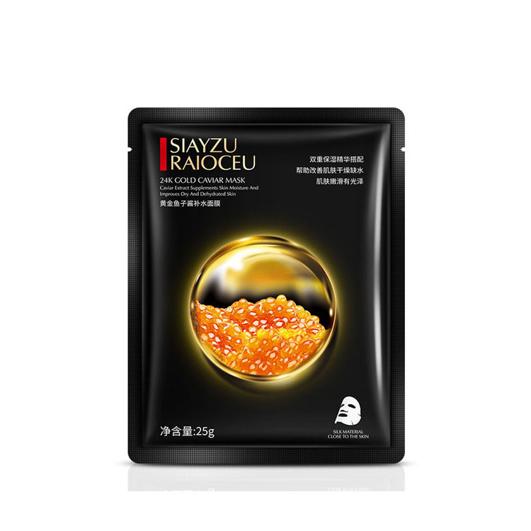 ماسک ورقه ای صورت حاوی خاویار و طلای 24 عیار
