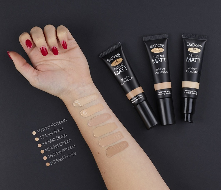 کرم پودر ایزادورا مدل Natural Matt oil free شماره 14