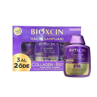 شامپو ضدریزش بیوکسین Bioxcin بنفش حاوی بیوتین و کلاژن پک 3 عددی اورجینال